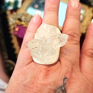 Raw Quartz Resin Ring